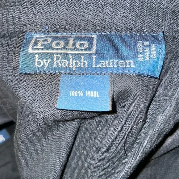 Ralph Lauren Men's Black Classic-Fit Wool Trousers Pants 35W 34L - Picture 8 of 13
